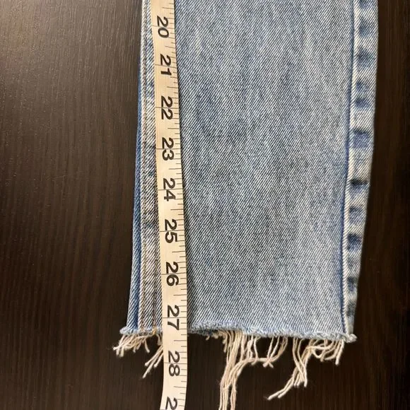 Re/Done Jeans Womens size 25 High Rise Raw Hem Button Fly Distressed Denim - Picture 14 of 15